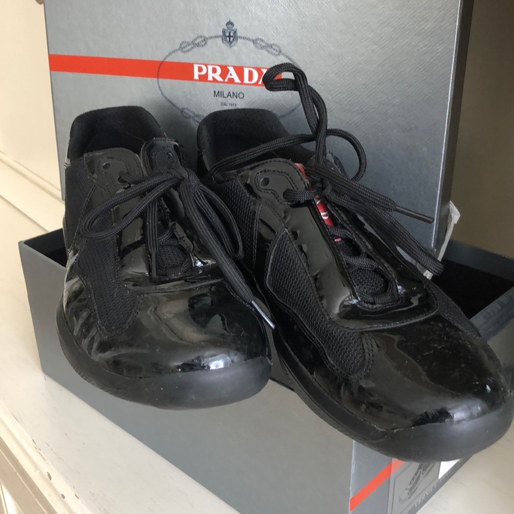 PRADA Vernice bike men’s patent and leather shoes